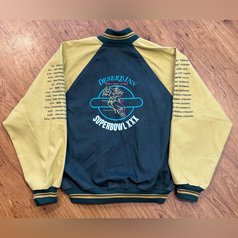 Vintage 1996 Super Bowl XXX Varsity Jacket Desert Inn Football Cowboys Steelers